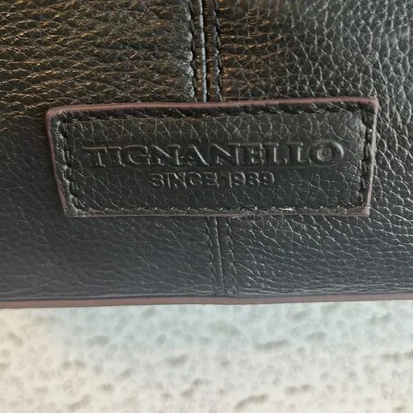 Tignanello Black Leather Pebbled Shoulder Bag Women’s Handbag - Picture 4 of 9